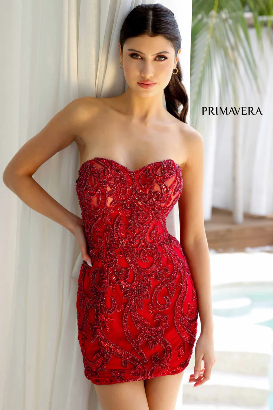 4227 - Primavera - Corset Beaded Mini Dress - Image 8