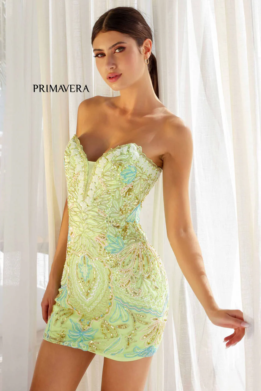 4243 - Primavera - Vintage Style Strapless Beaded Dress - Image 5