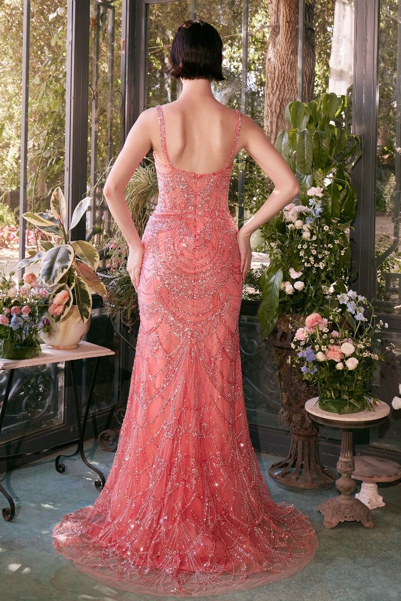 A1363 - FITTED BEADED EVENING GOWN - Andrea & Leo - Image 4