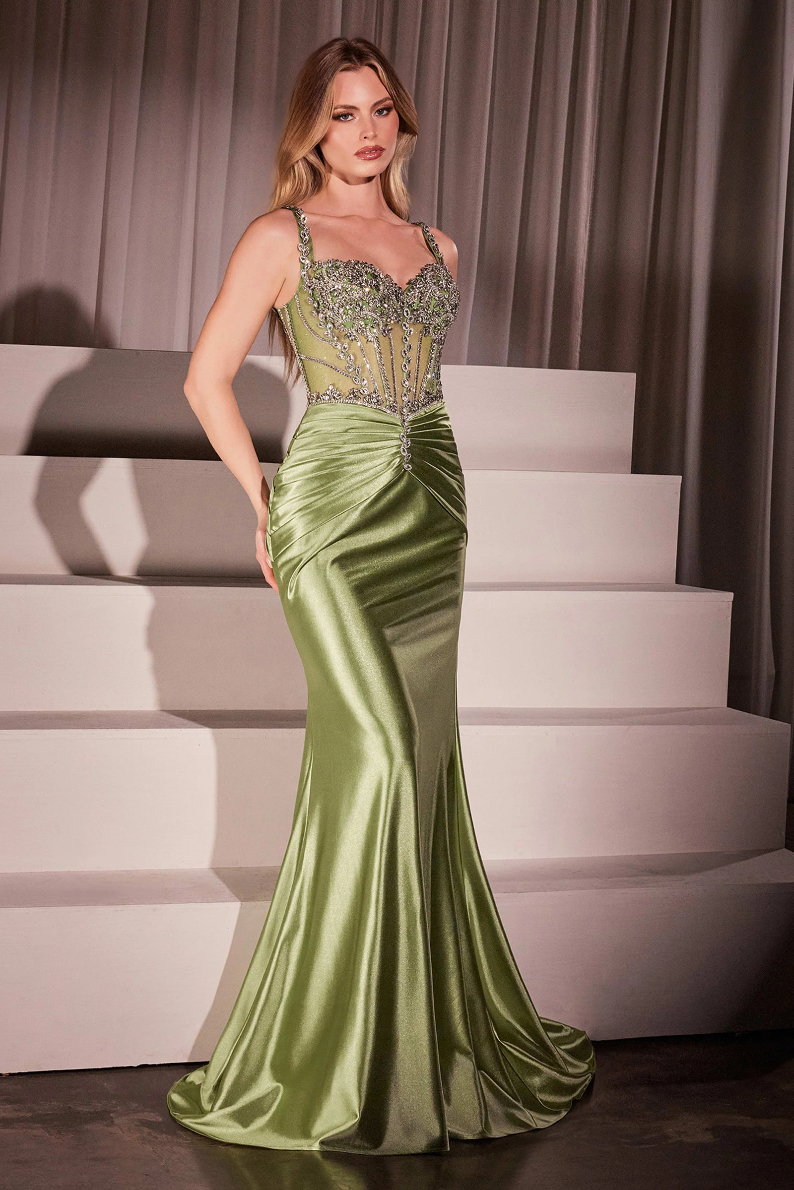Artemis Gown - Leaf Inspired Crystal & Satin Dress - Image 5