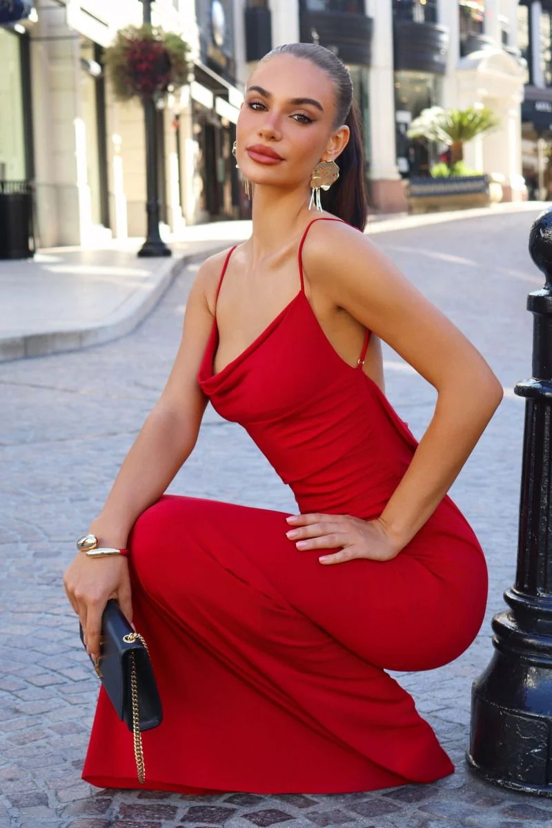 Bette Lace Back Draped Maxi Dress - Image 26