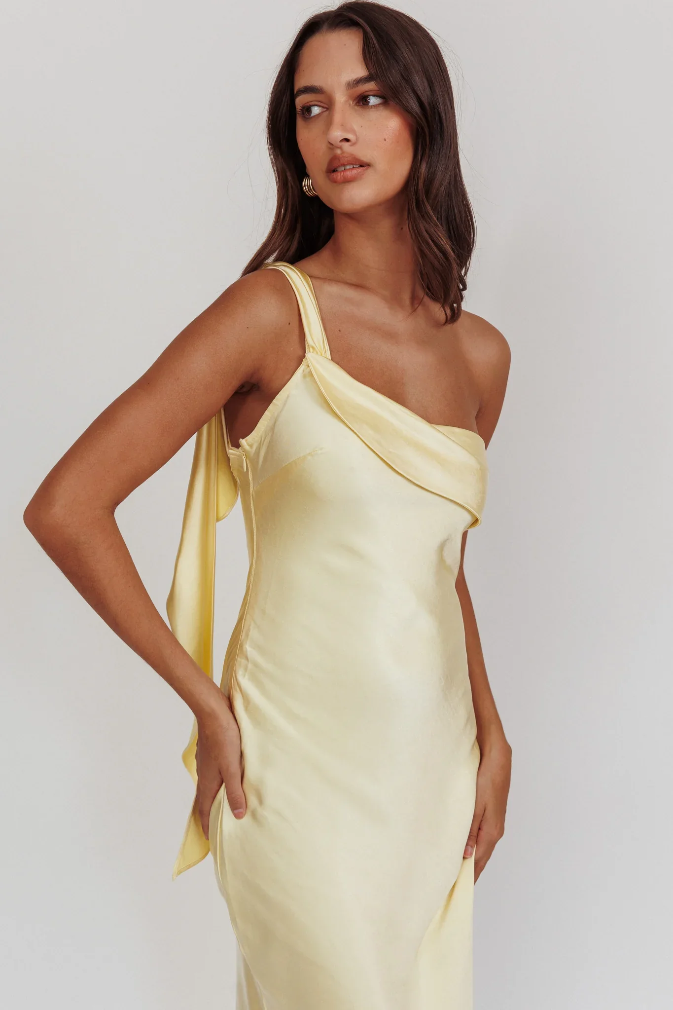 Blaine Maxi Dress - Butter Yellow Satin Slip Dress - Image 5