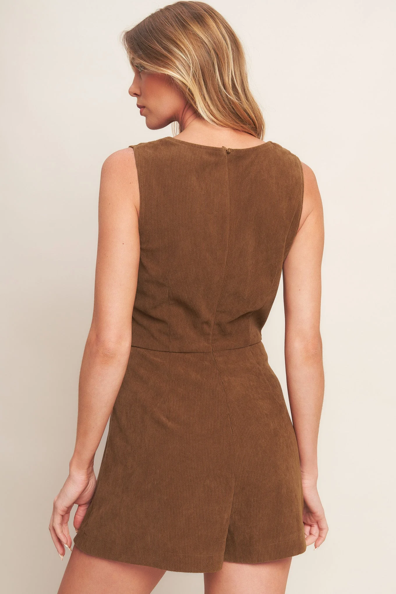 BROWN CORDUROY ROMPER - Image 5