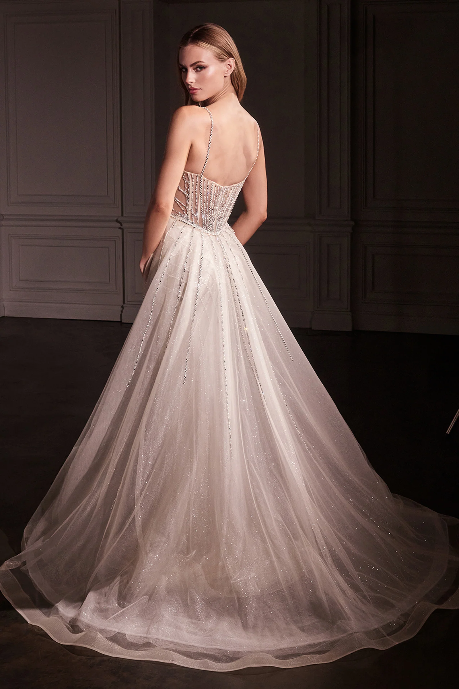 Cassiopeia Gown - Fit & Flare Crystal-Embellished Gown with Overskirt - Image 3
