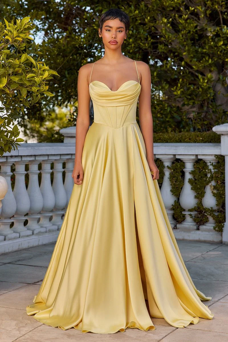 COSIMA GOWN - LUXE SATIN A-LINE CORSET DRESS - Image 7