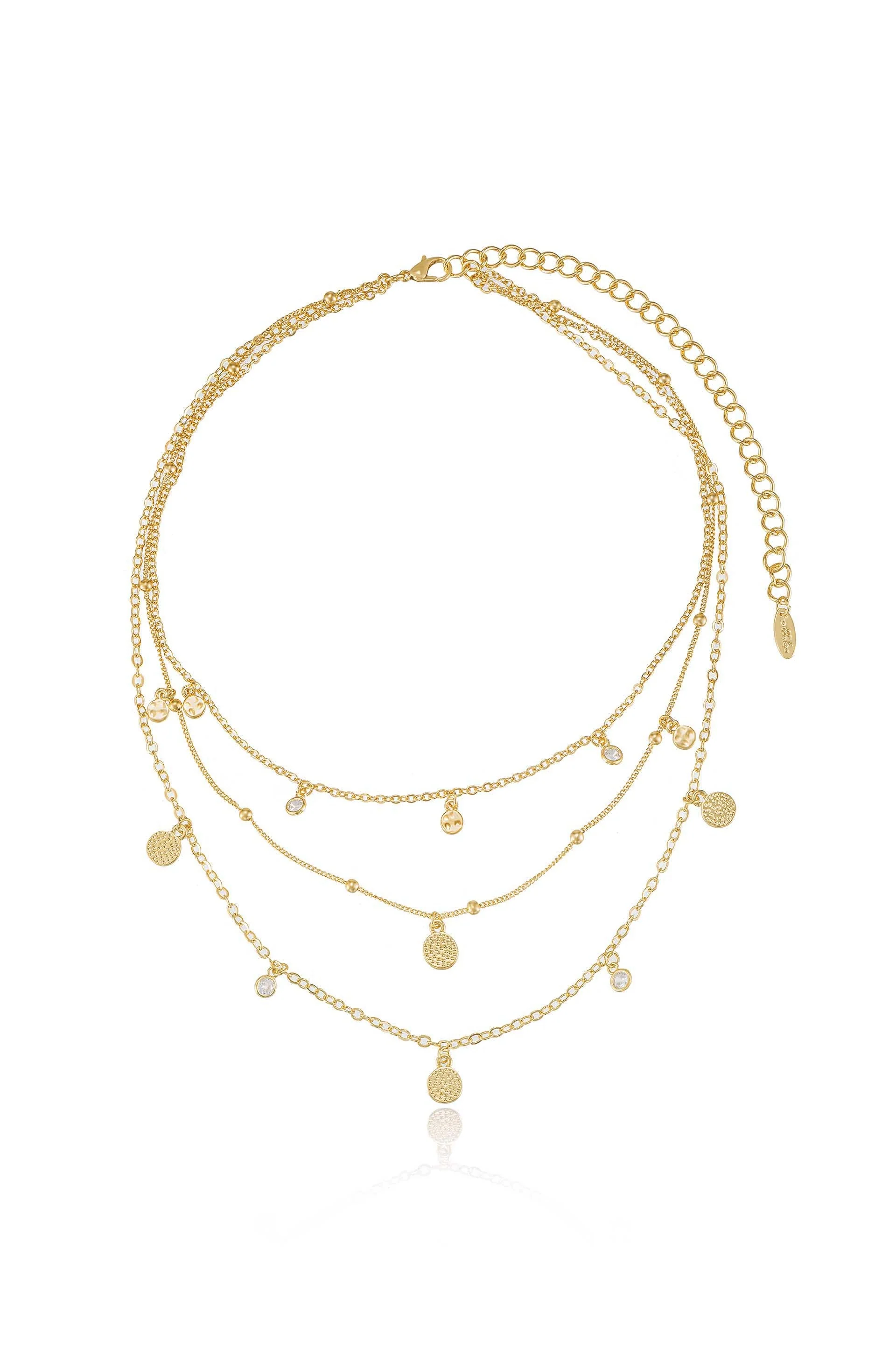 Crystal Detailed Triple Layer Necklace - Image 3
