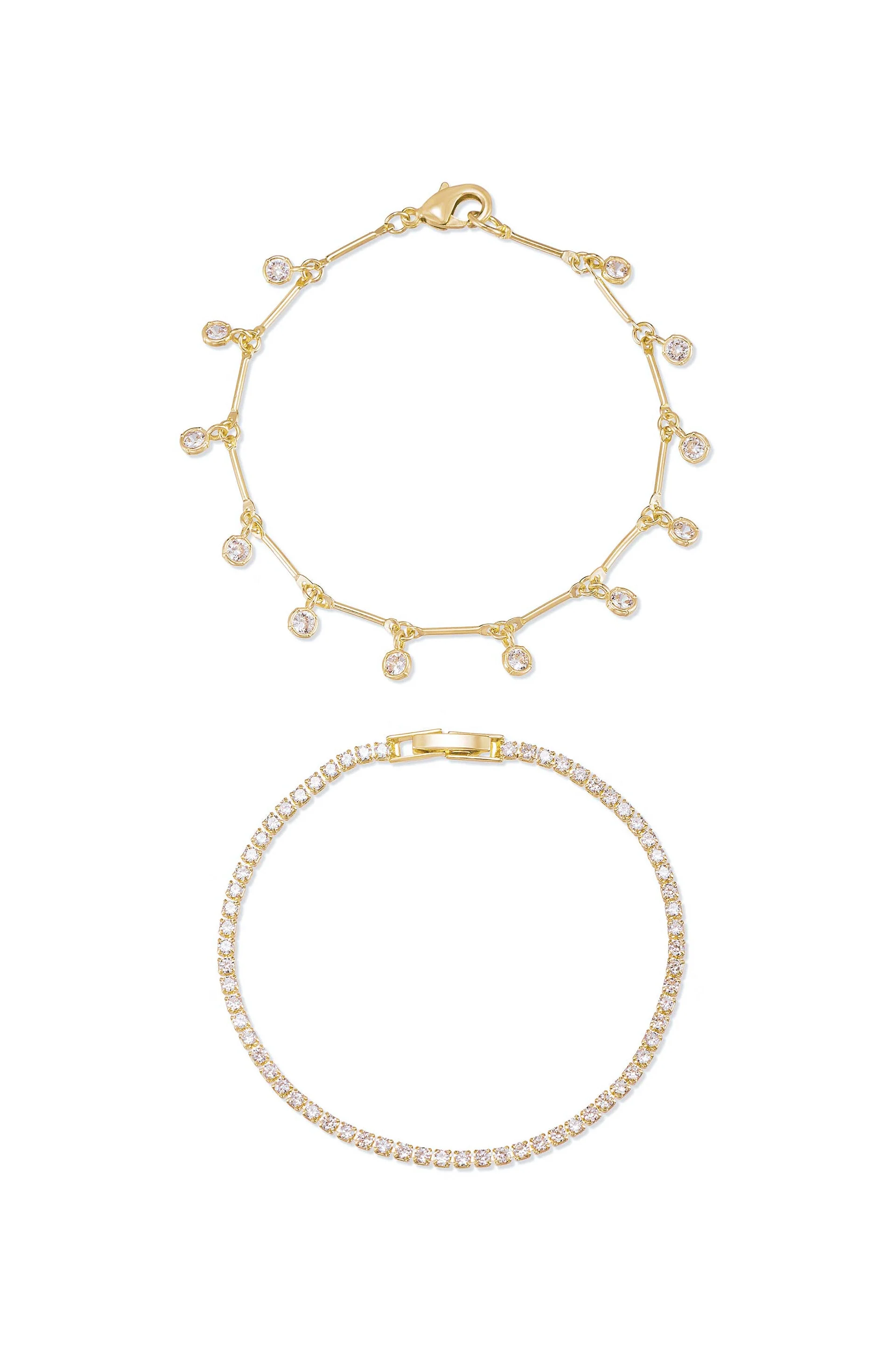 Crystal Droplet Chain Bracelet Set - Image 3