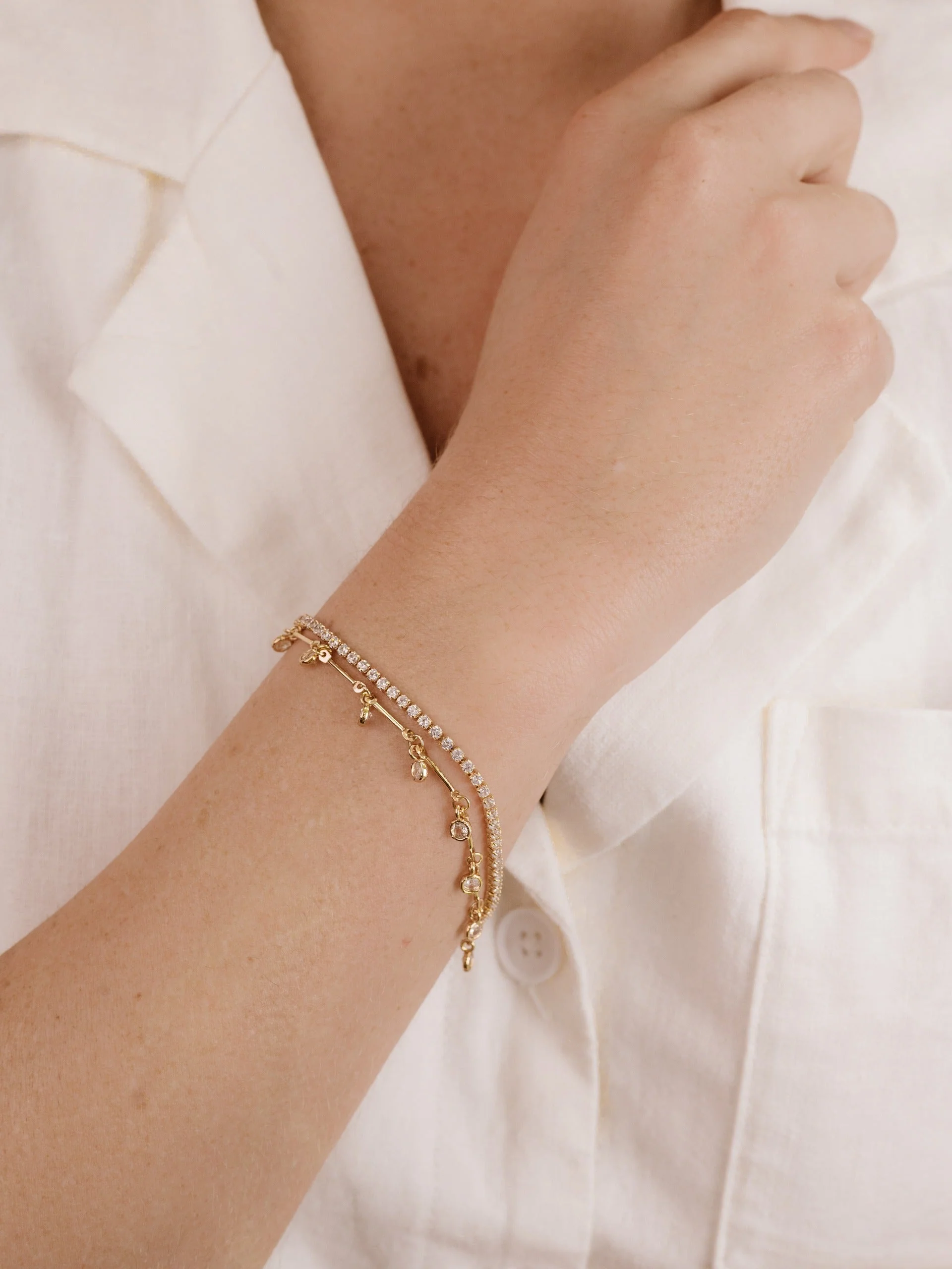 Crystal Droplet Chain Bracelet Set - Image 5