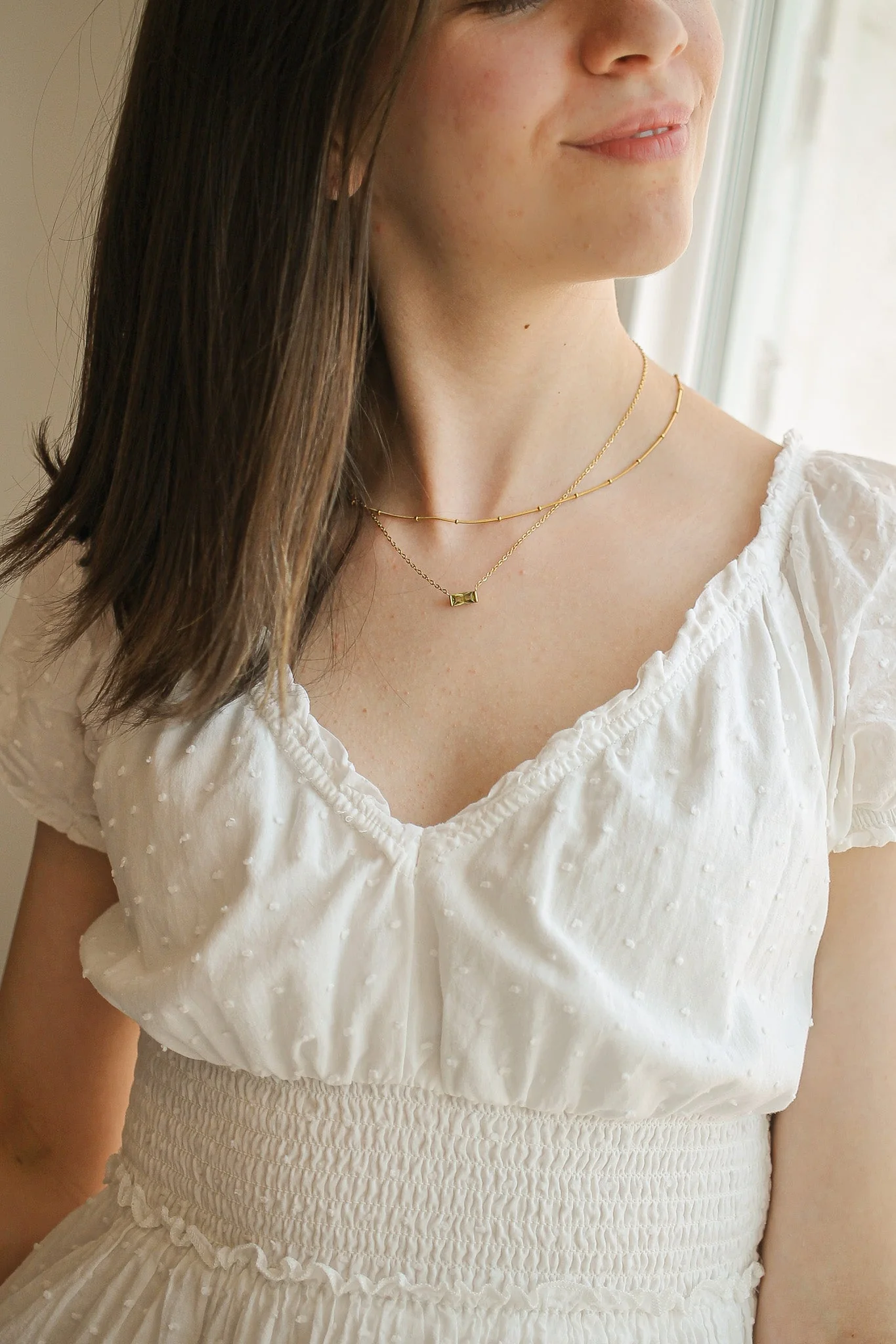 CZ Birthstone Necklace in Gold - Image 8