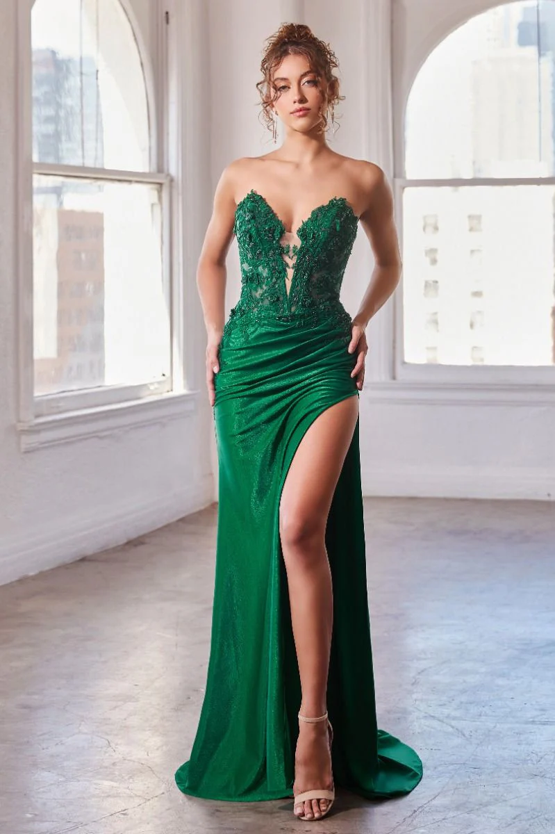 Desirae Gown - Strapless Lace Appliqué Dress - Image 7