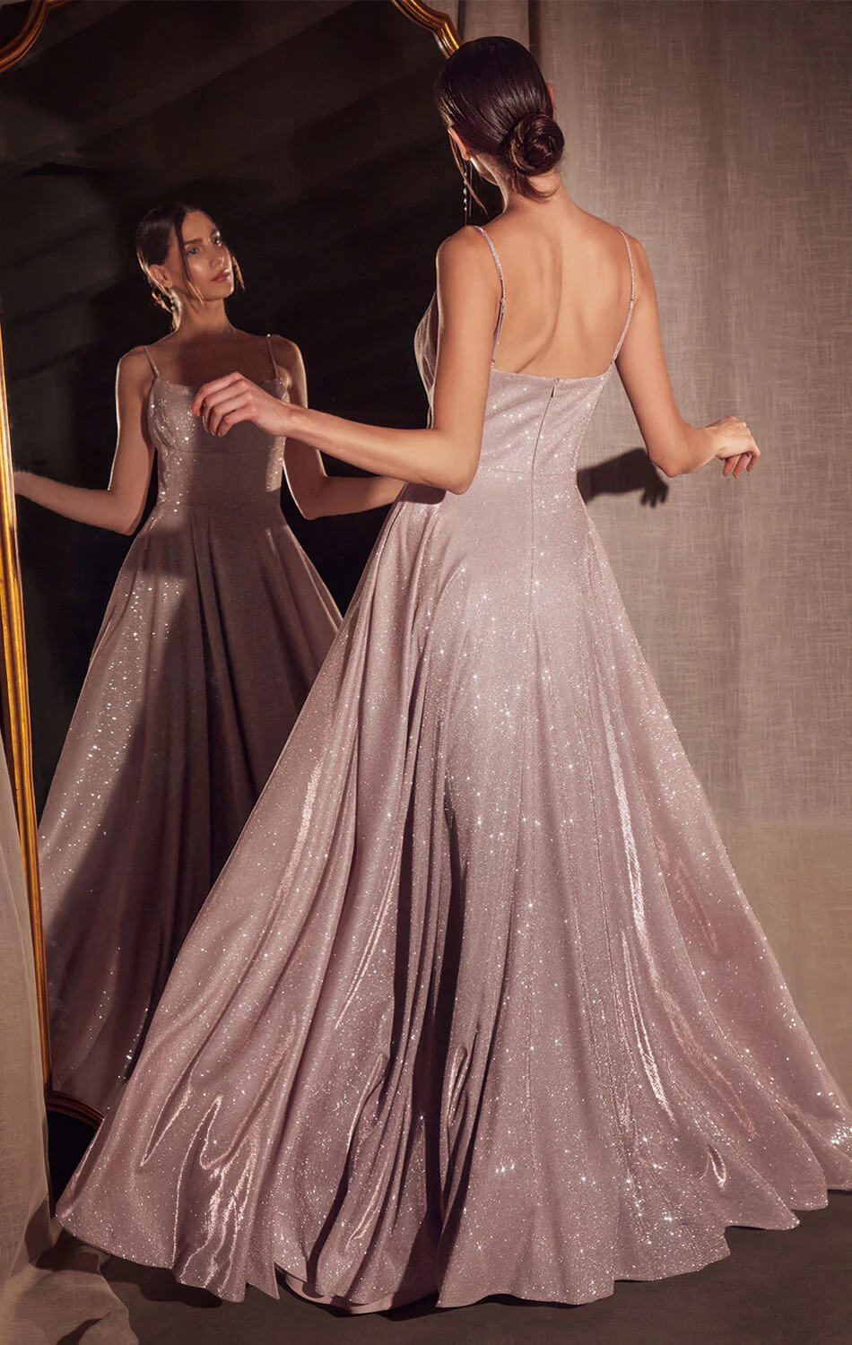 Eileen Gown - Elegant Shimmer Drape Formal Dress - Image 9