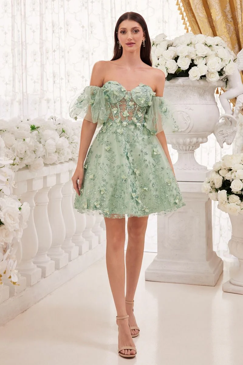 Evie Mini Dress - FLORAL STRAPLESS SHORT DRESS - Image 9