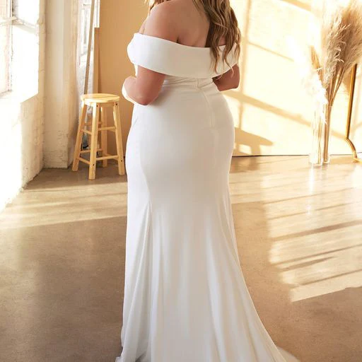 Freya Gown - OFF WHITE - OFF THE SHOULDER STRETCH SPANDEX DRESS - Image 10