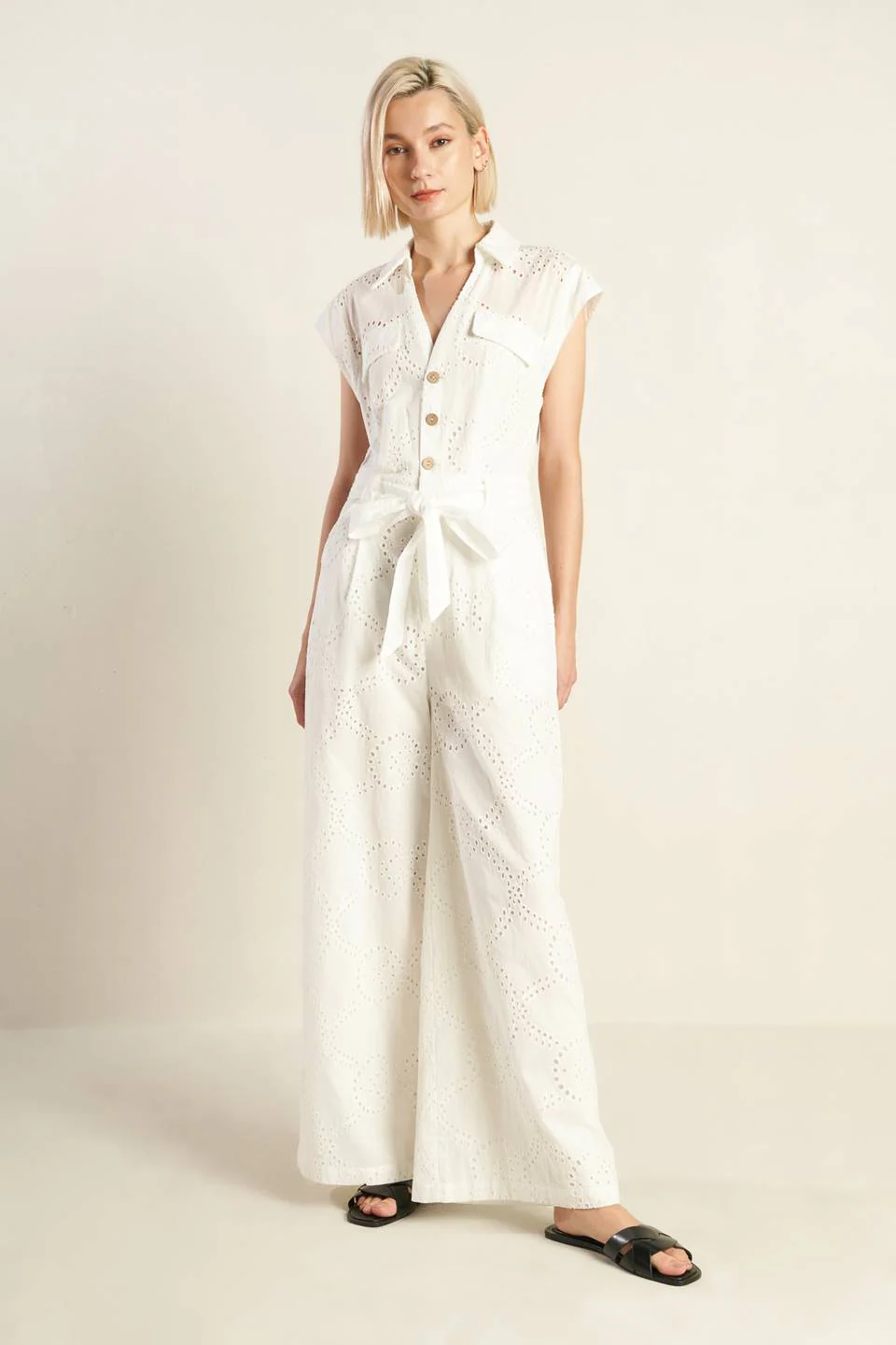 KNOW BETTER - WHITE EYELET JUMPSUIT - Image 4
