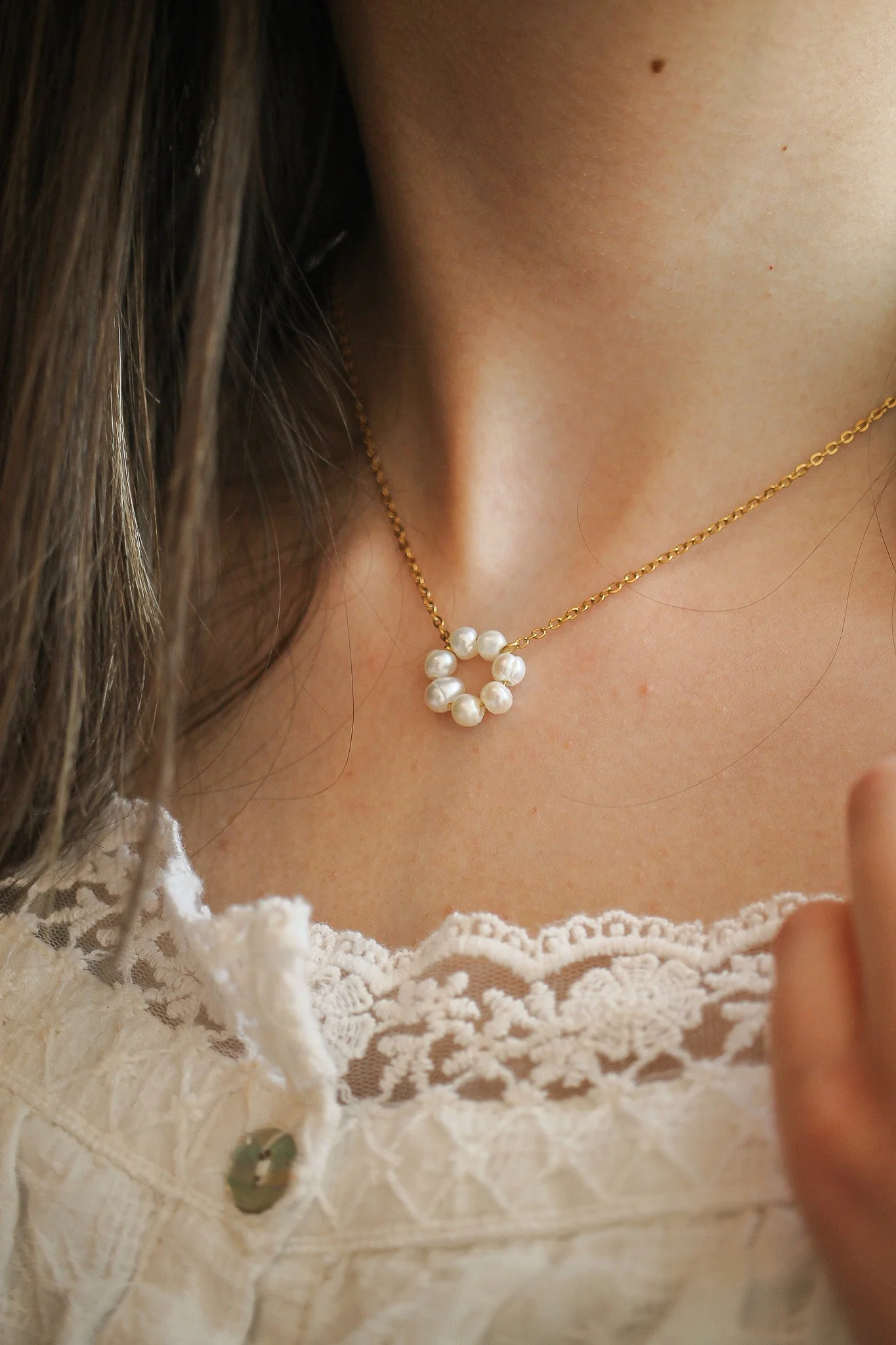Lucy Necklace in Freshwater Pearl - Image 9