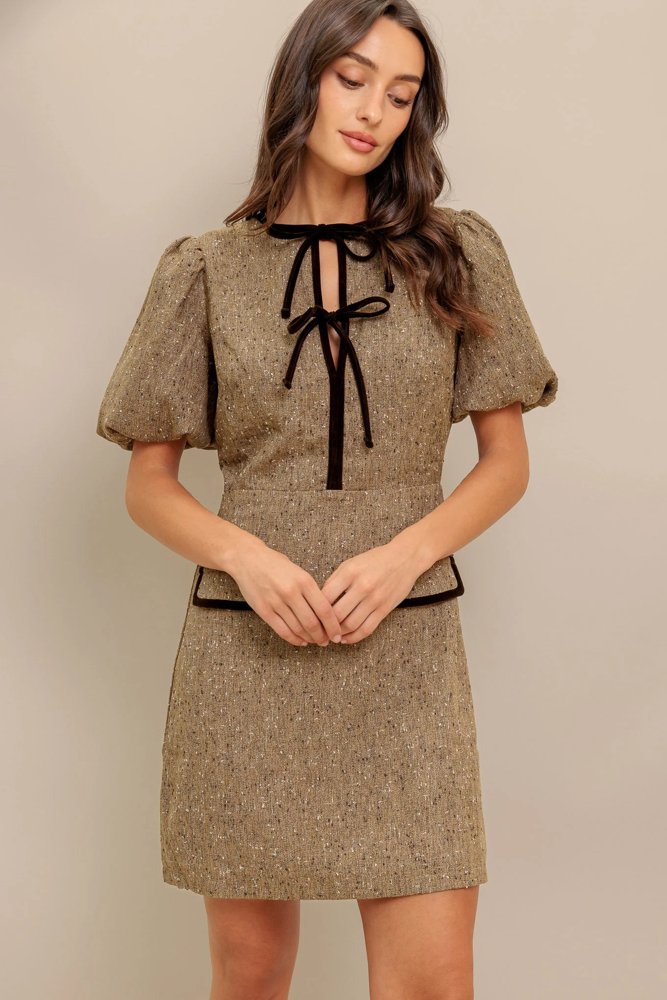 MADEMOISELLE MODE TWEED MINI DRESS - Image 3