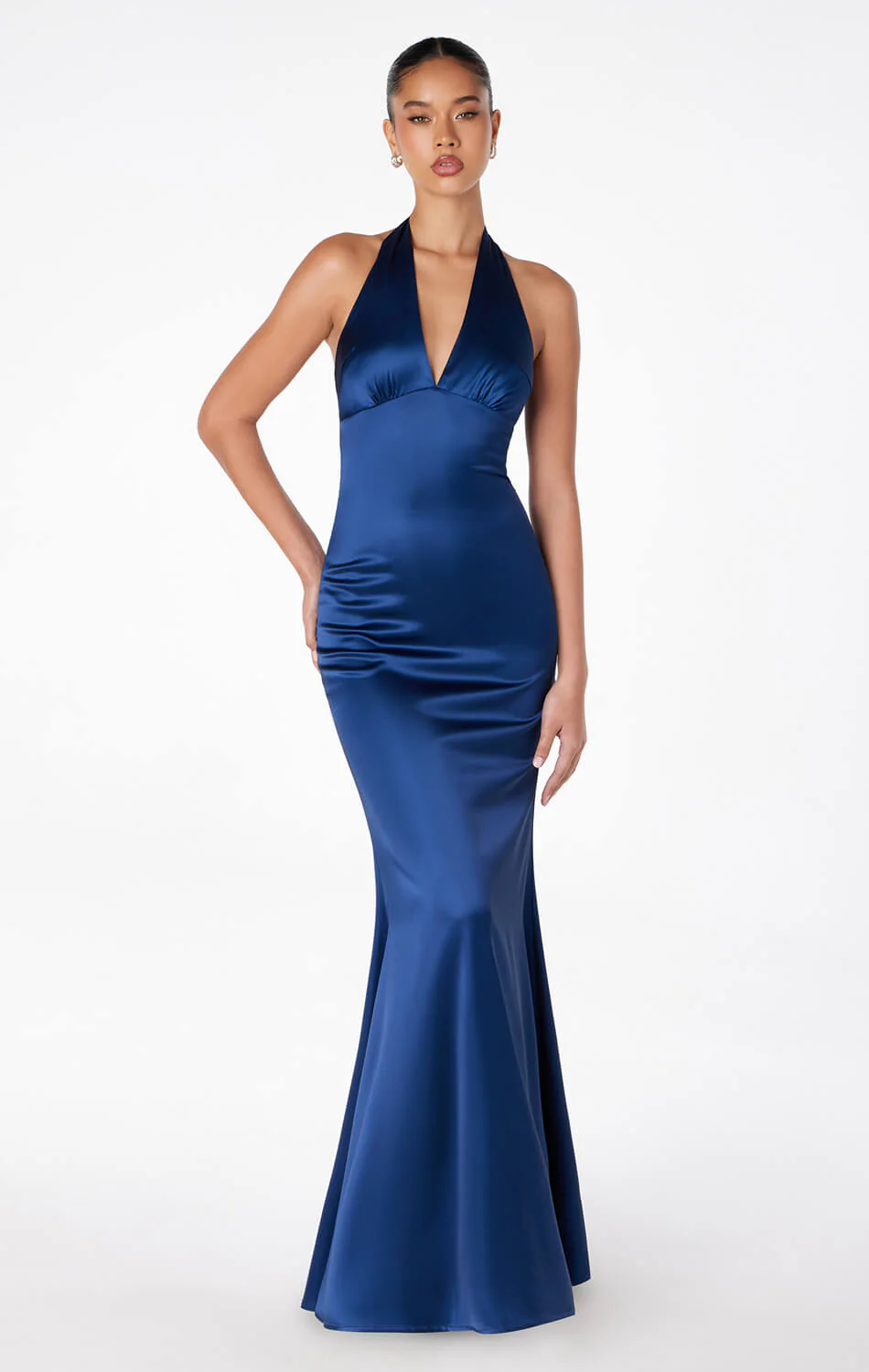 MAREN SATIN HALTER MAXI DRESS - Image 5