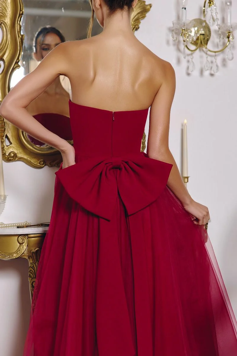 OPHELIA GOWN - STRAPLESS A-LINE DRESS WITH BOW - Image 5