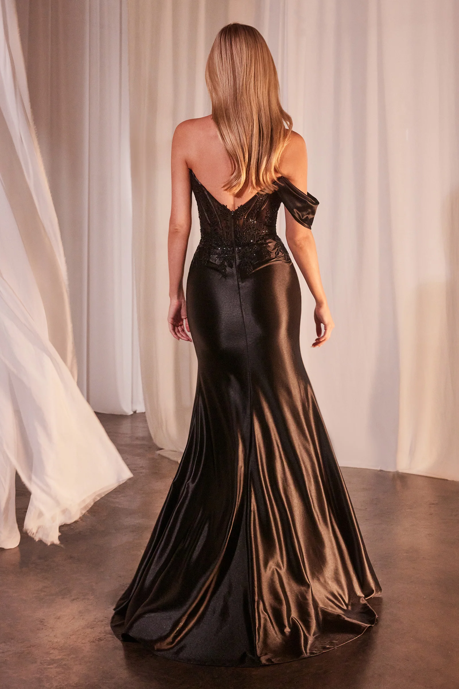 Phoebe Gown - One Shoulder Fit & Flare Gown - Image 14