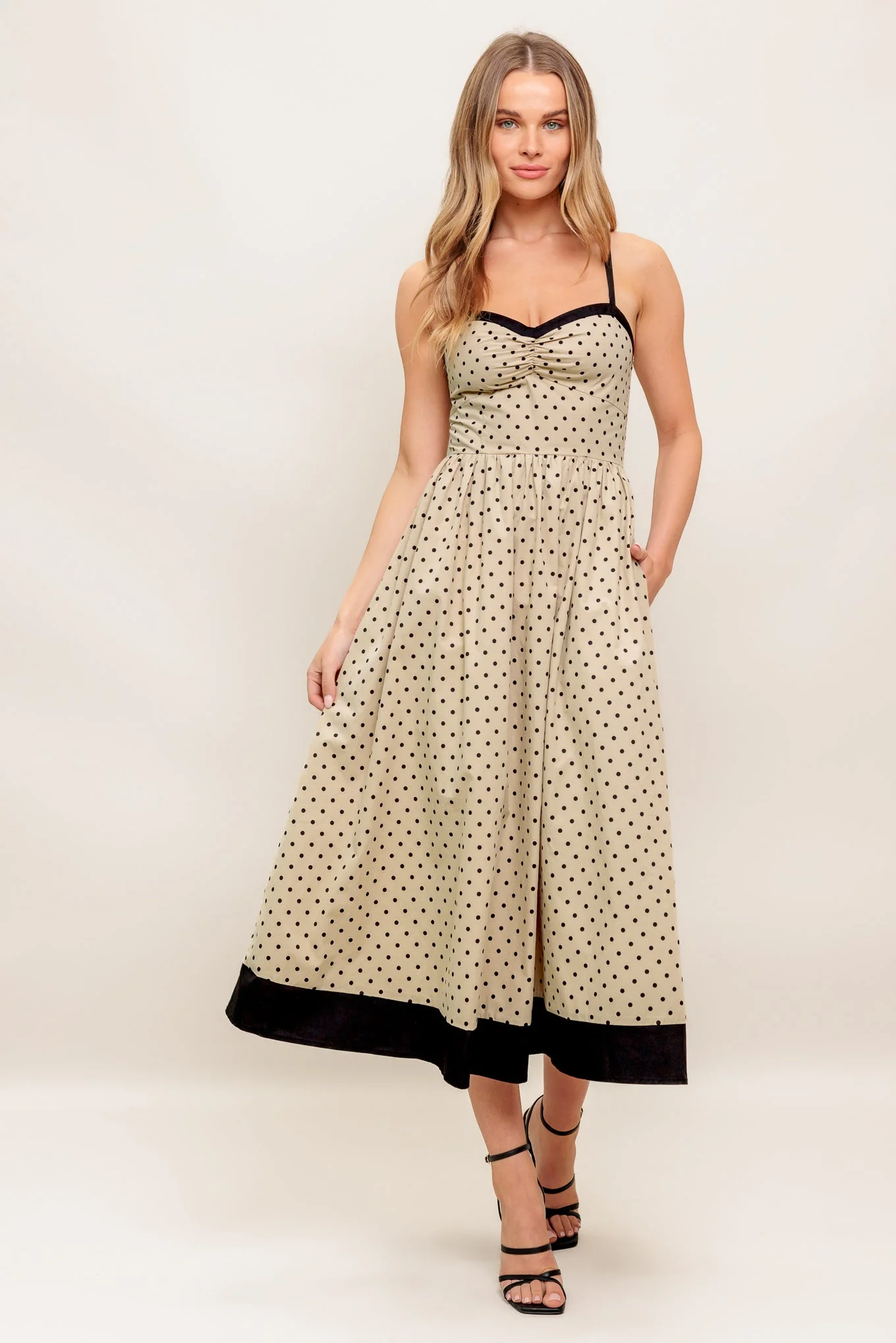 POLKA DOT PASSION MAXI DRESS - TAUPE - Image 6