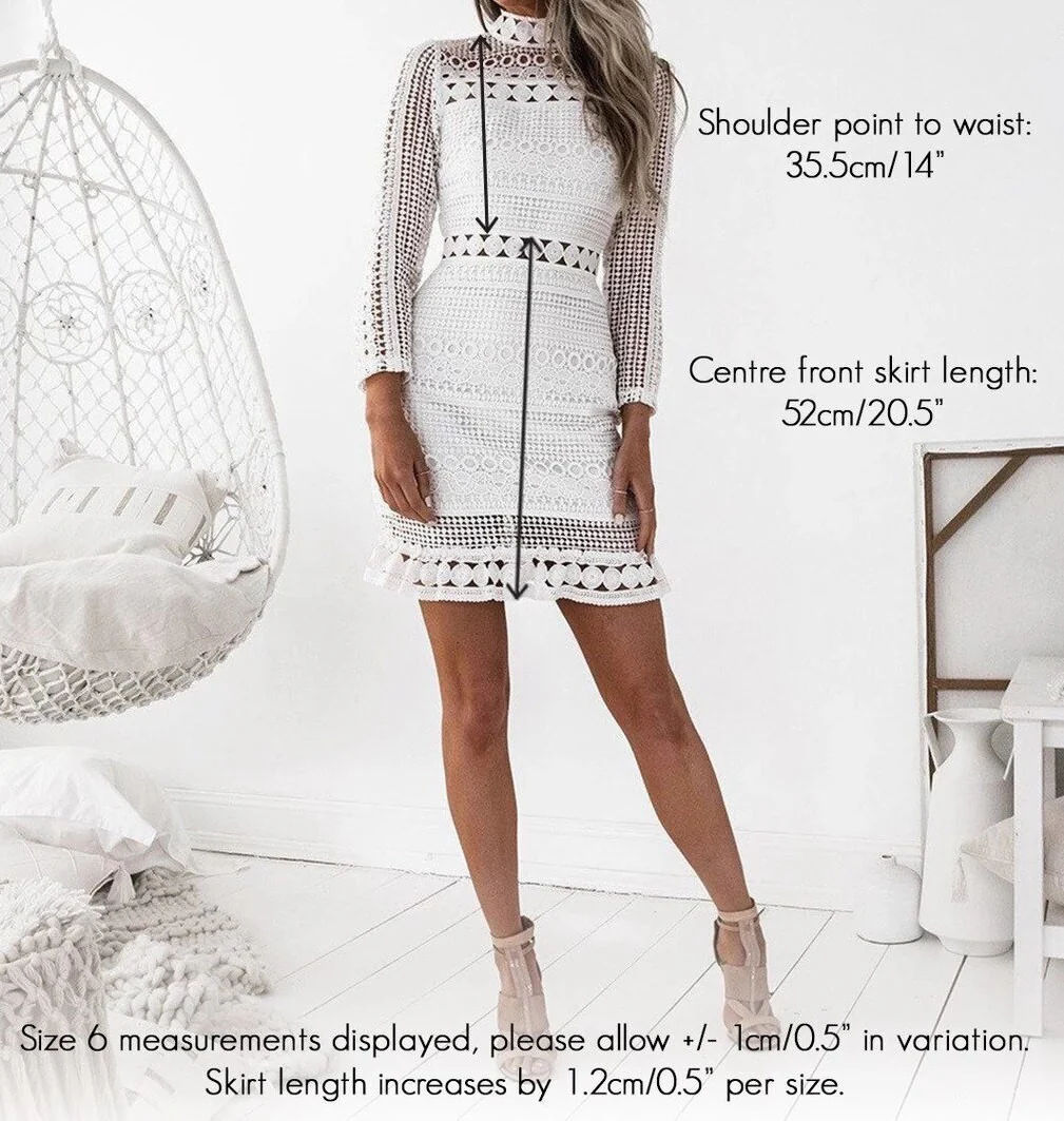 The Riverdale Mini Dress – White Lace Long Sleeve Dress - FINAL SALE - Image 8