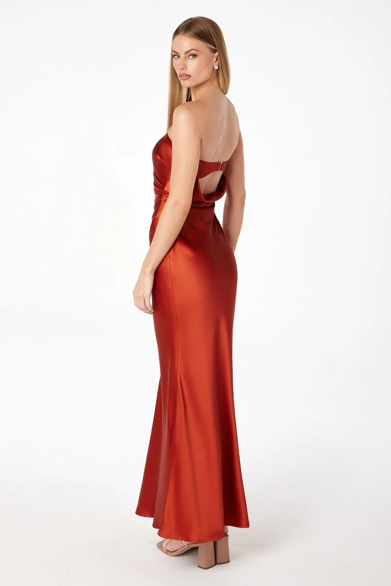 Ruthie Satin Strapless Maxi Dress - Image 7