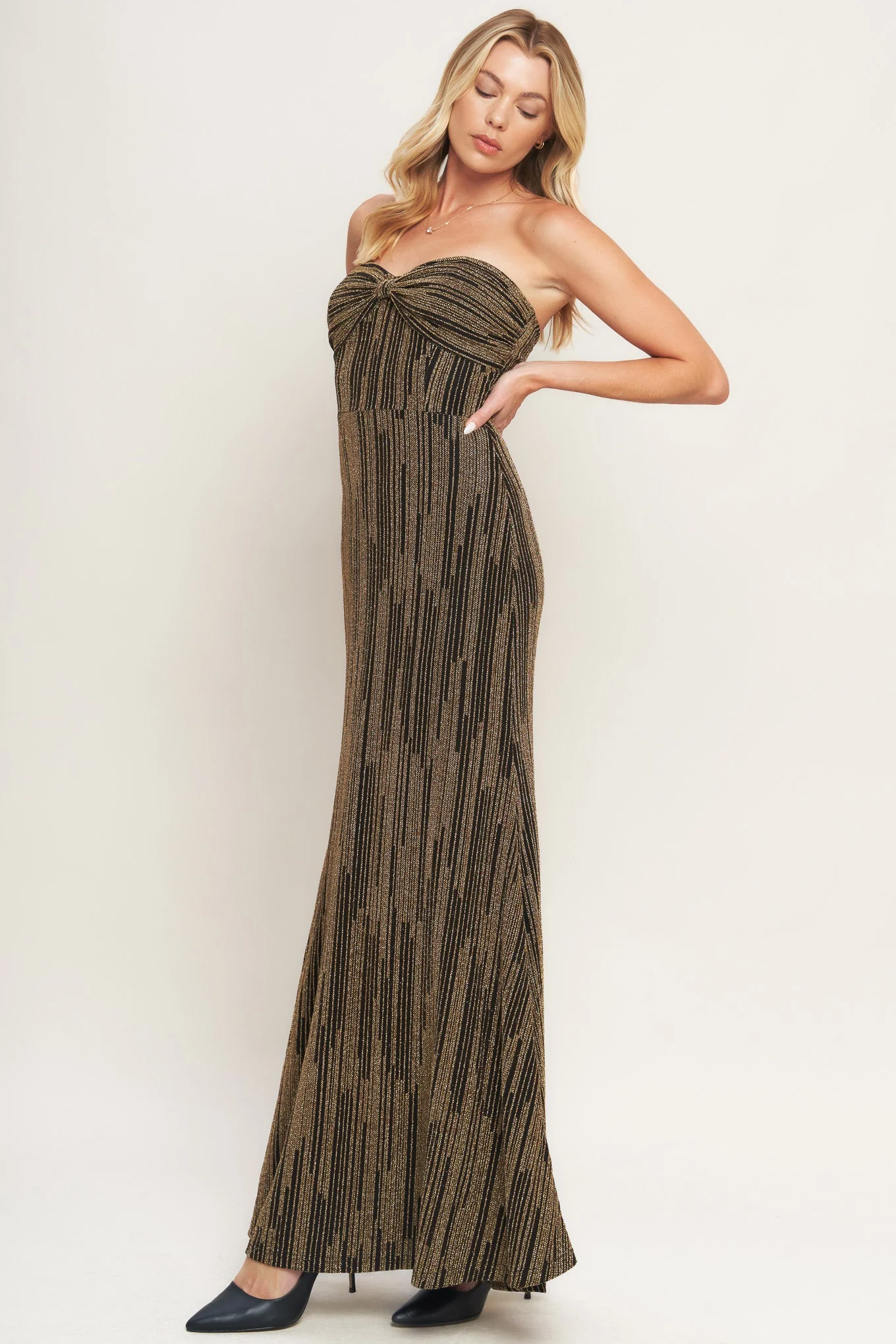 SACRED PROMISES METALLIC MAXI DRESS - Image 3