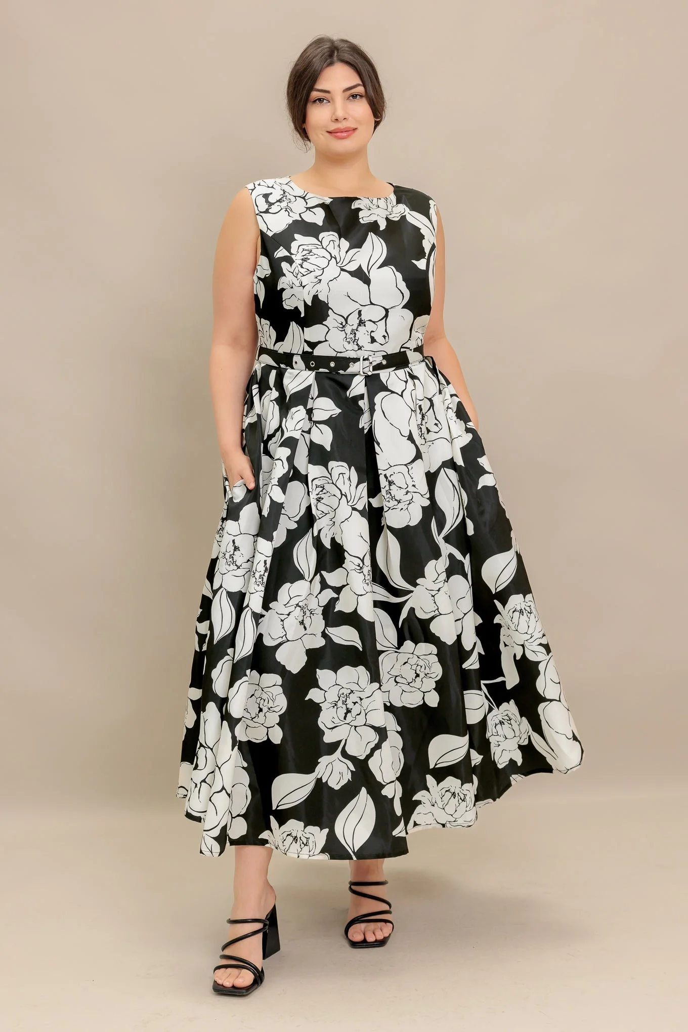 SILENT HEART BLACK FLORAL MIDI DRESS - Image 12