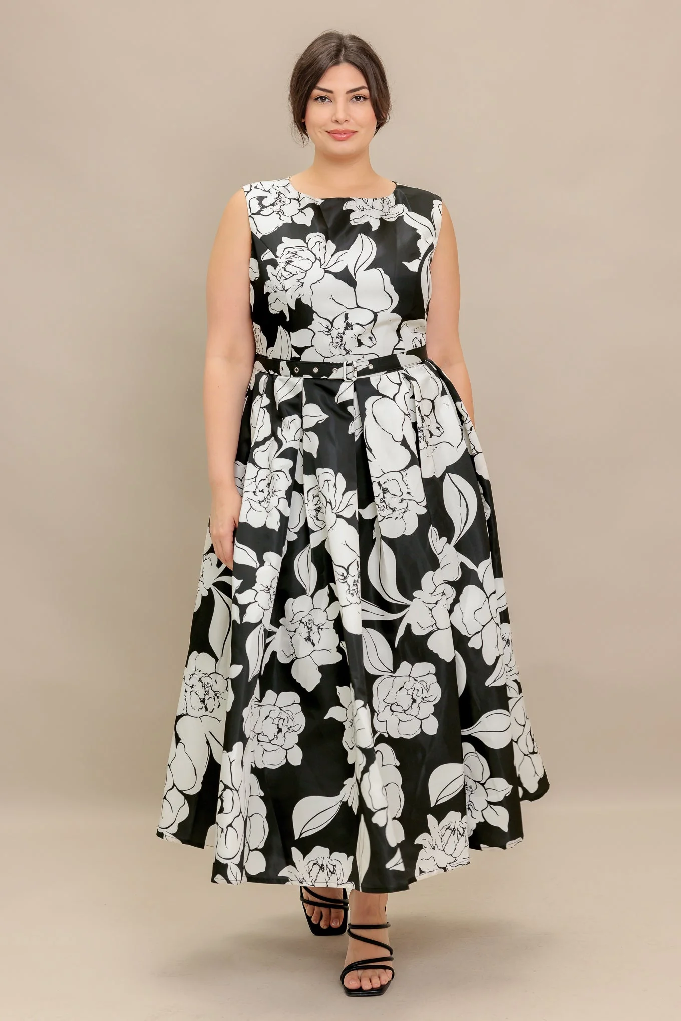 SILENT HEART BLACK FLORAL MIDI DRESS - Image 9