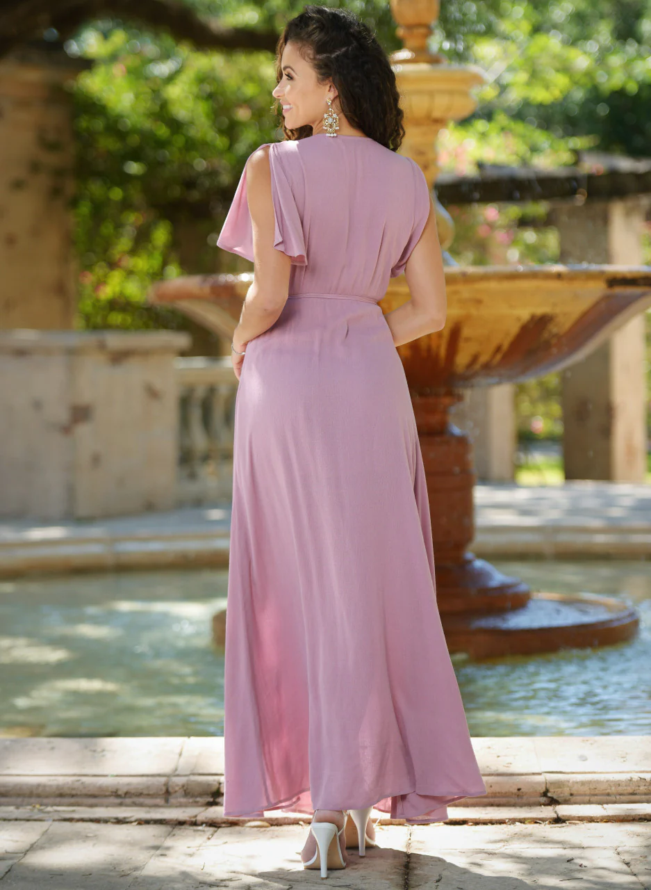 Size Small, Kari Wrap Maxi Dress - Mauve - FINAL SALE - Image 5