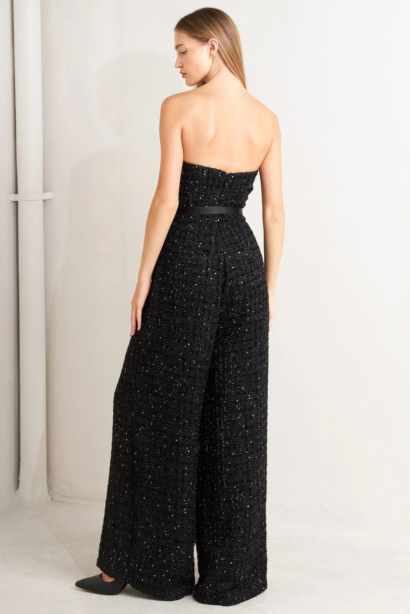 SPARK NOIR BLACK TWEED JUMPSUIT - Image 3