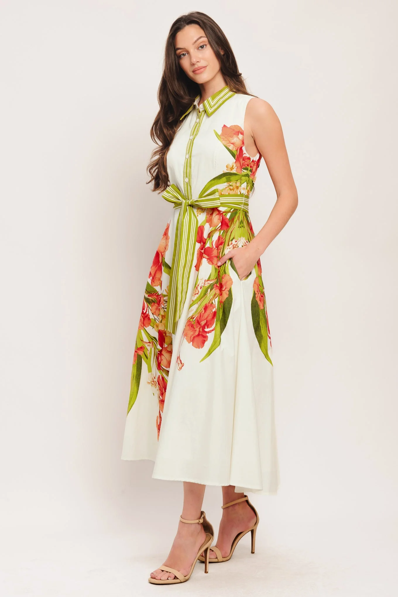 SPRING HEIRLOOM FLORAL PRINT MIDI DRESS - Image 5