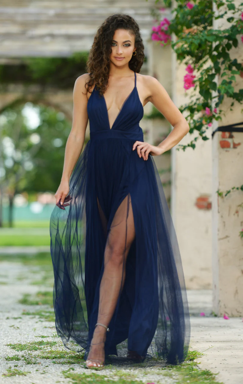 Sydney Maxi Dress - Navy Tulle Dress - Image 6