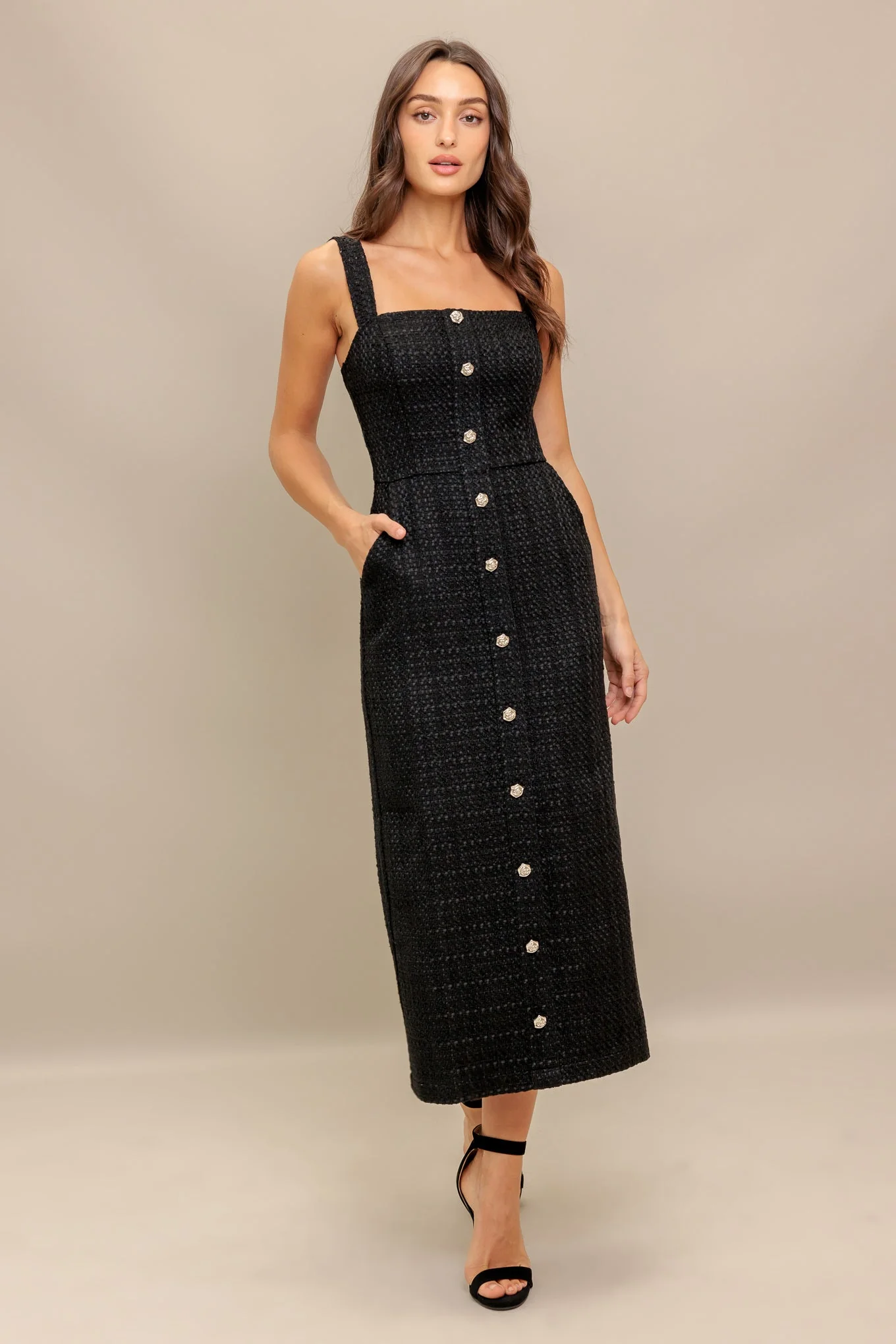 Size Small, TWEED NOUVELLE MIDI DRESS - FINAL SALE - Image 3