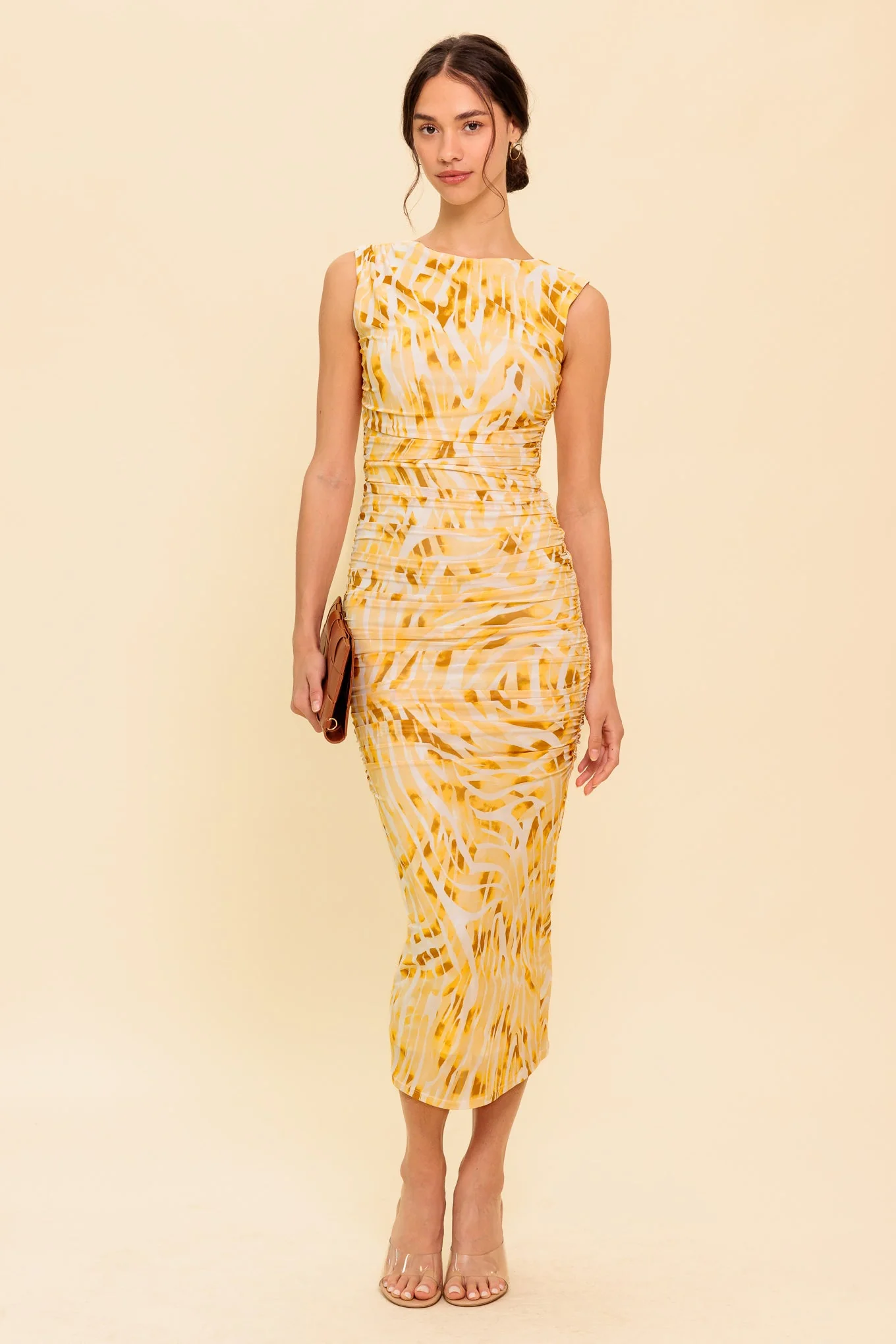 Wild As Ever - Power Mesh Cheetah Print Bodycon Midi Dress - Image 5