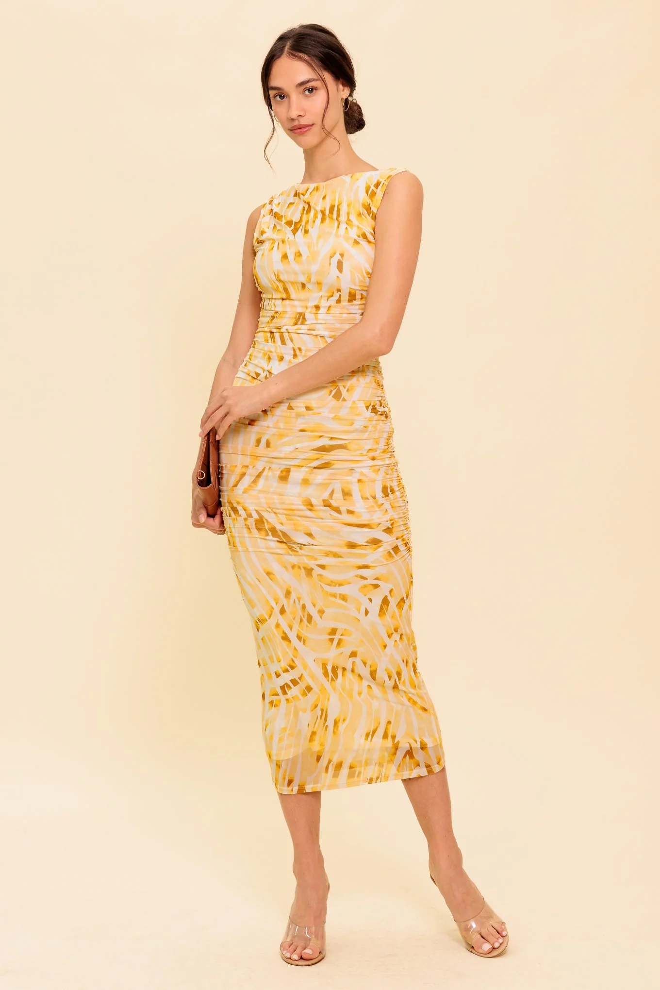 Wild As Ever - Power Mesh Cheetah Print Bodycon Midi Dress - Image 6